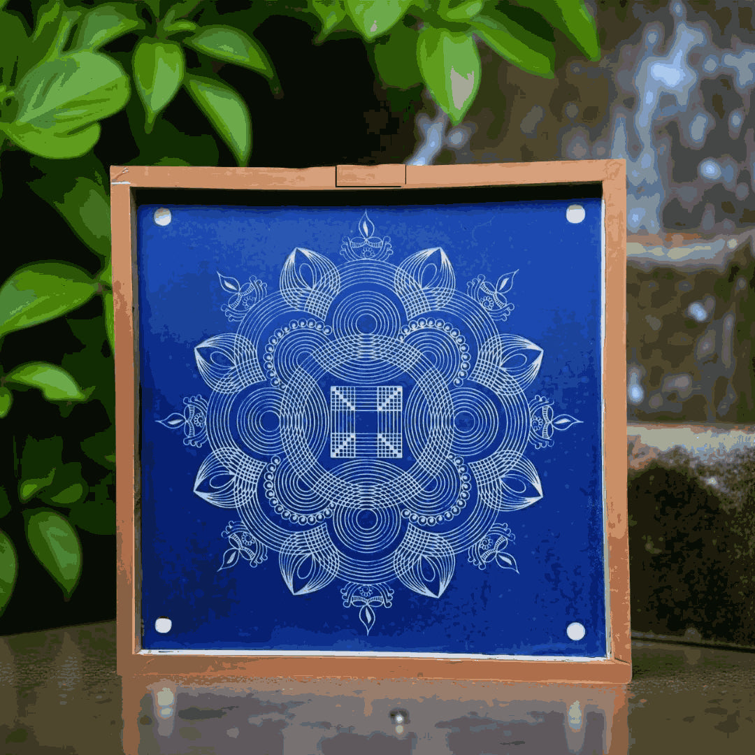 Rangly Jumbo Diya Rangoli Stencil Wooden 16*16 Inches Pack of 1 piece