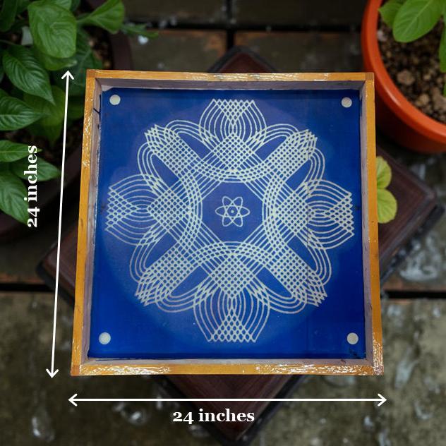 Rangly Jumbo   Rangoli Design Model 6 Stencil Wooden 24x24 Inches Pack of 1 piece