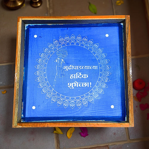 Rangly Gudi Padwa  Rangoli Stencil Wooden  10x10 Inches  Pack of 1 Piece