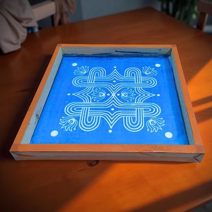 Rangly Padi Kolam Model 4  Rangoli Stencil Wooden  10x10 Inches  Pack of 1 Piece