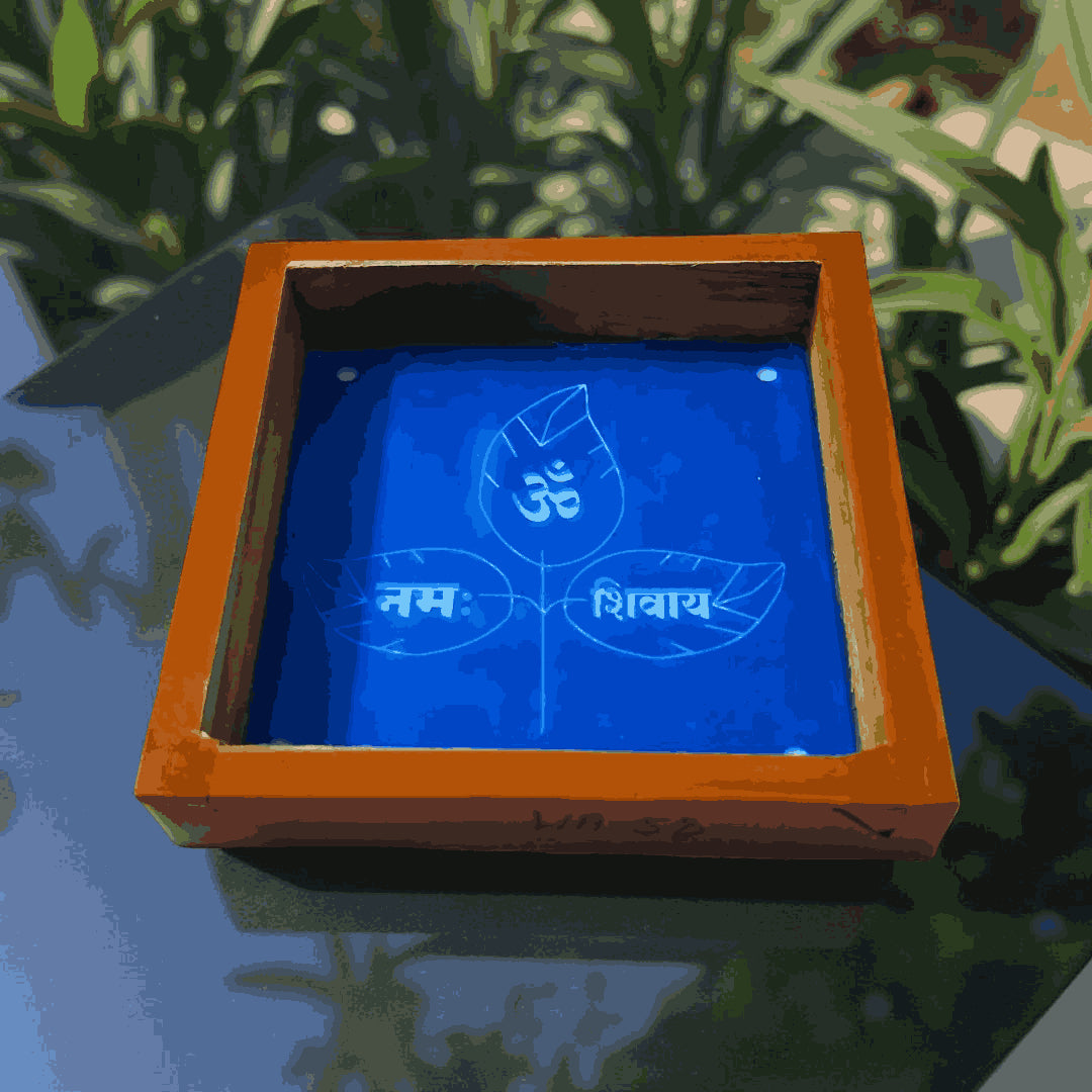 Rangly Bel Patra Rangoli Stencil Wooden 5×5 Inches Pack of 1 piece