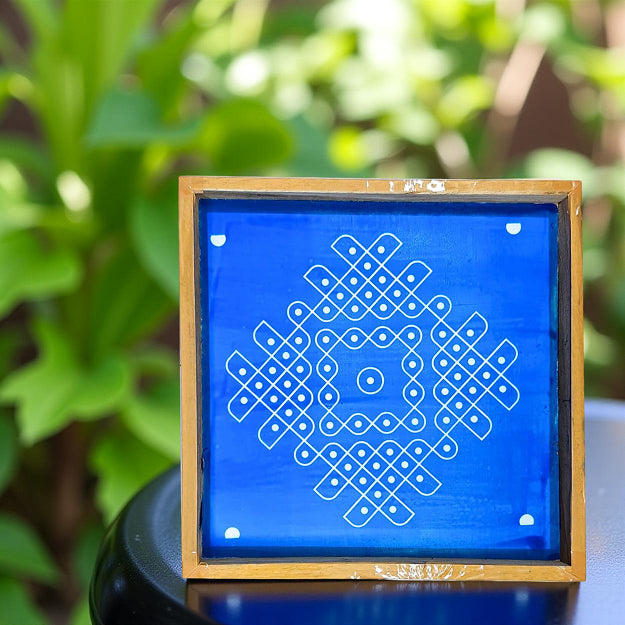 Rangly Kambi Kolam Model 5 Rangoli Stencil Wooden  10x10 Inches  Pack of 1 Piece