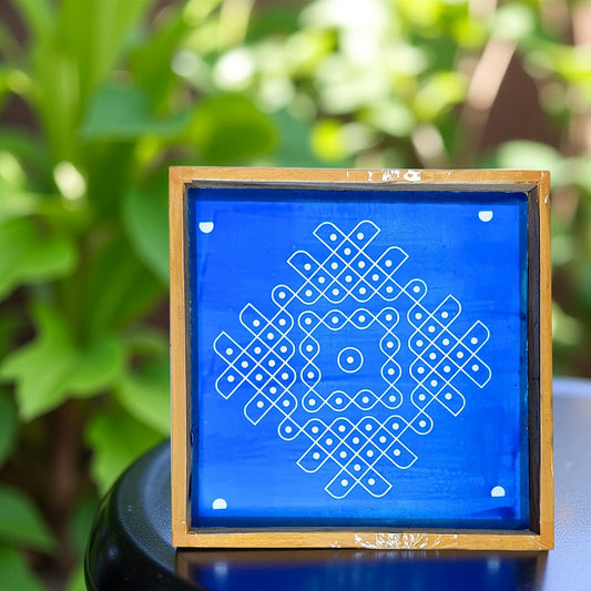 Rangly Kambi Kolam Model 5 Rangoli Stencil Wooden  10x10 Inches  Pack of 1 Piece