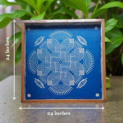 Rangly Jumbo   Rangoli Design Model 4 Stencil Wooden 24x24 Inches Pack of 1 piece