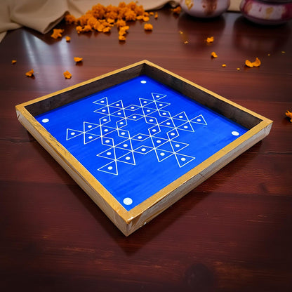 Rangly Star Flower Padi  Rangoli Stencil Wooden  10x10 Inches  Pack of 1 Piece