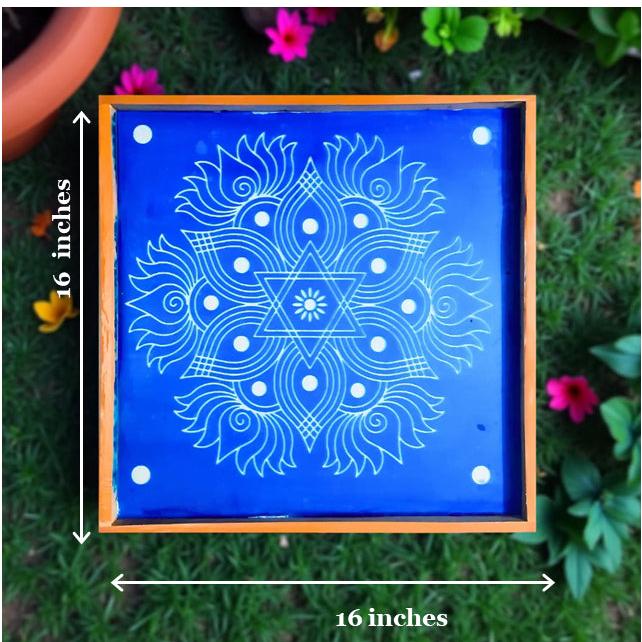Rangly Jumbo Star Rangoli Stencil Wooden 16*16 Inches Pack of 1 piece