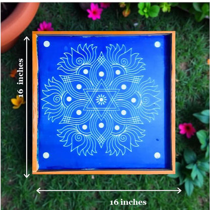 Rangly Jumbo Star Rangoli Stencil Wooden 16*16 Inches Pack of 1 piece