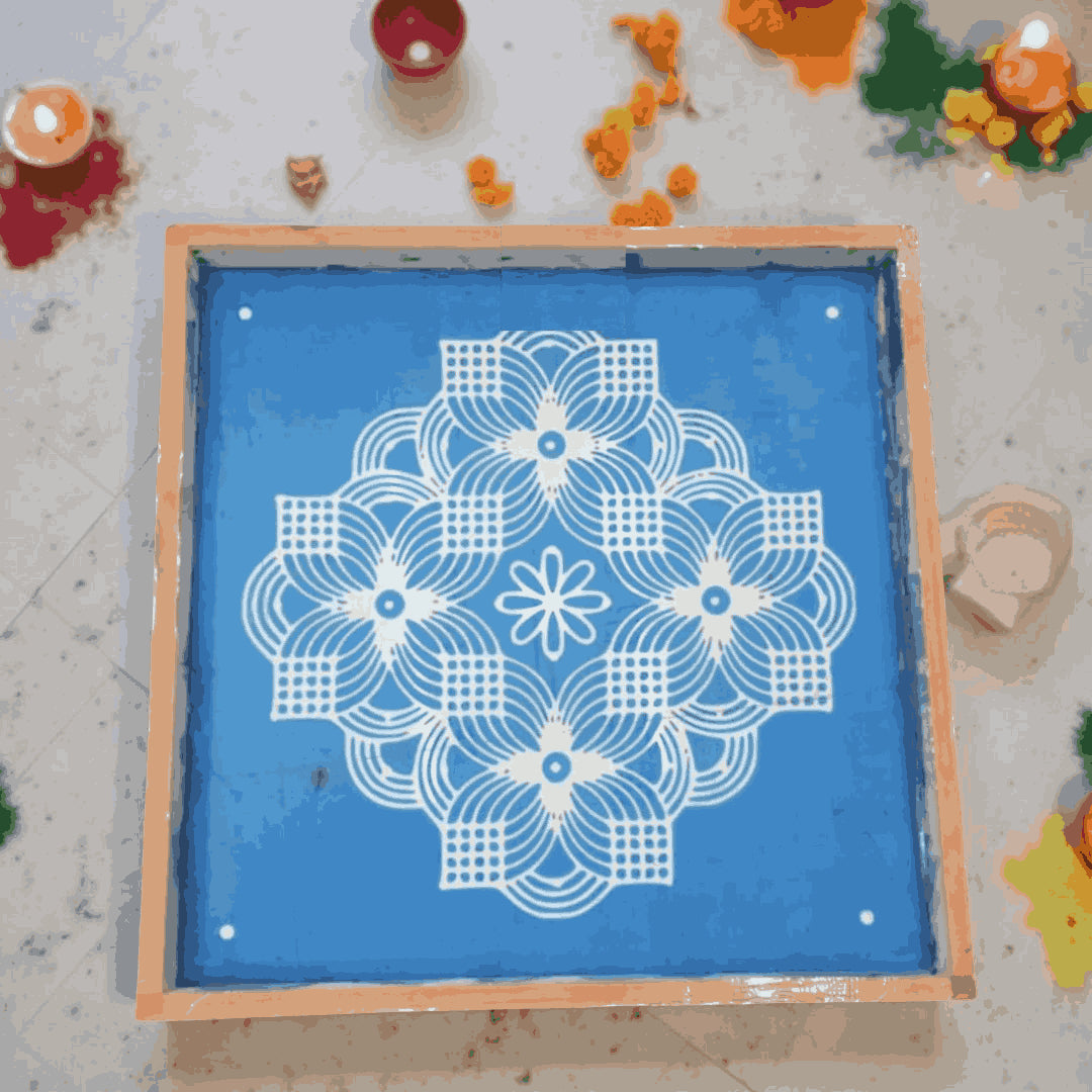 Rangly Jumbo   Rangoli Model 1 Stencil Wooden 24x24 Inches Pack of 1 piece
