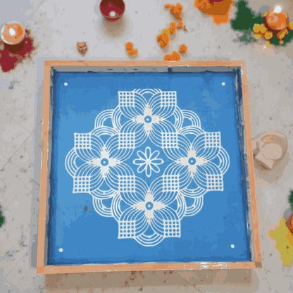 Rangly Jumbo   Rangoli Model 1 Stencil Wooden 24x24 Inches Pack of 1 piece