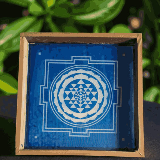 Rangly  Rangoli Sri Chakra Stencil Wooden 10x10 Inches Pack of 1 piece