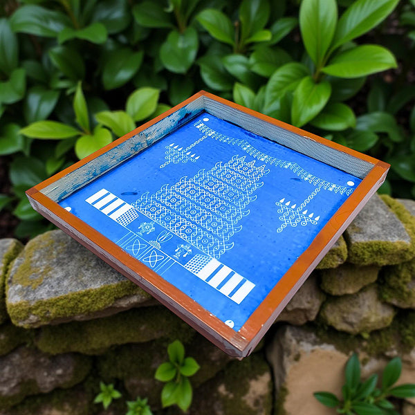 Rangly Temple Gopuram Kolam  Rangoli Stencil Wooden  10x10 Inches  Pack of 1 Piece