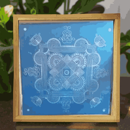 Rangly Jumbo Floral Design Rangoli Stencil Wooden 16*16 Inches Pack of 1 piece