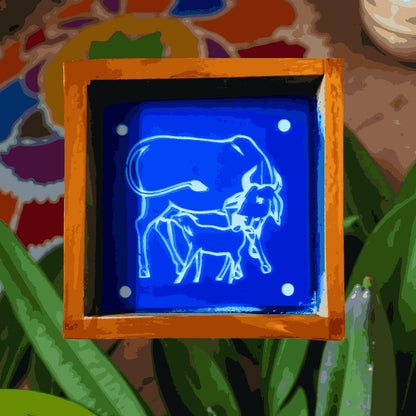 Rangly Gay Vasaru Gomata Rangoli Stencil Wooden 5*5 Inches Pack of 1 piece