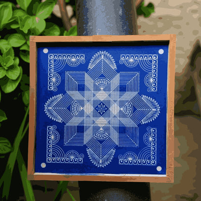 Rangly Jumbo Rangoli Stencil Wooden 16*16 Inches Pack of 1 piece