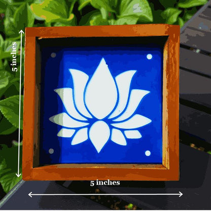 Rangly  Lotus Flower Rangoli Stencil Wooden 5×5 Inches Pack of 1 piece