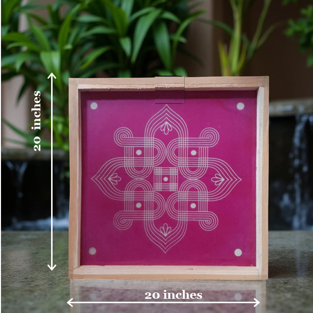 Rangly Jumbo Star Floral  Rangoli Stencil Wooden 20*20 Inches Pack of 1 piece