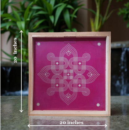 Rangly Jumbo Star Floral  Rangoli Stencil Wooden 20*20 Inches Pack of 1 piece