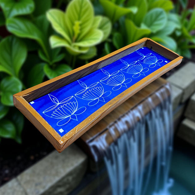 Rangly Lotus Agal Diya  Border Rangoli  Wooden 17x5 Inches  Pack of 1 Piece