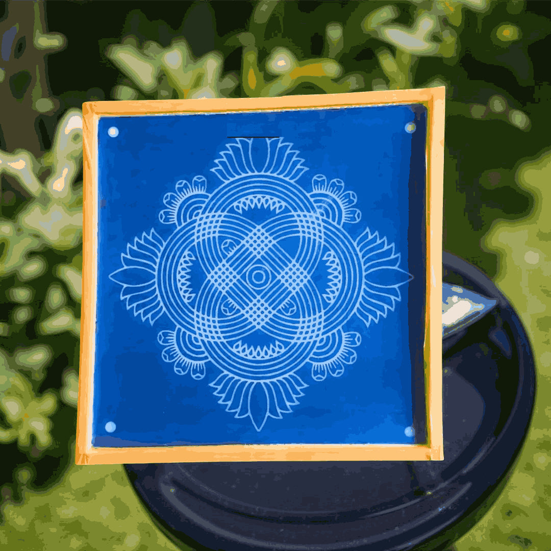 Rangly Jumbo   Rangoli Lotus  Stencil Wooden 40x40 Inches Pack of 1 piece