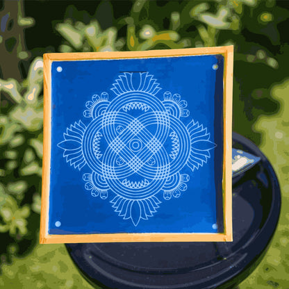 Rangly Jumbo   Rangoli Lotus  Stencil Wooden 40x40 Inches Pack of 1 piece