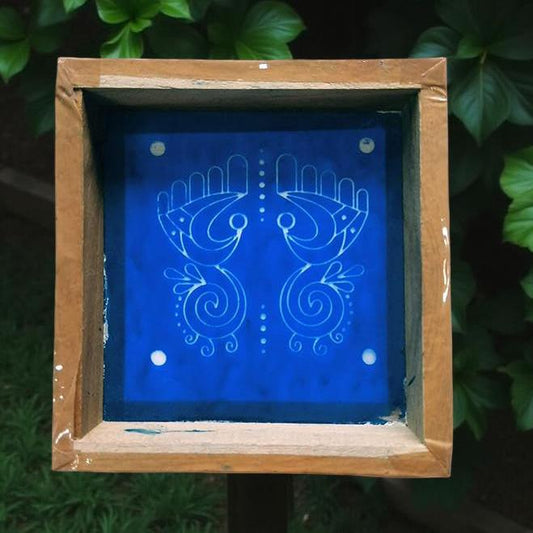 Rangly  Laxmi Paul  Rangoli Stencil Wooden 5*5 Inches Pack of 1 piece