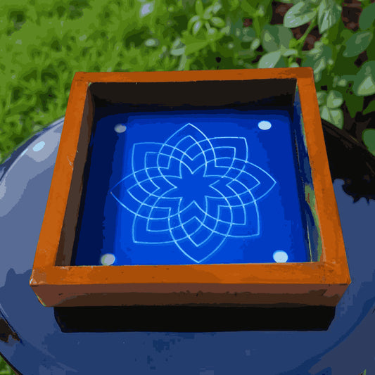 Rangly Hruday Kamal Kolam Rangoli Stencil Wooden 5*5 Inches Pack of 1 piece