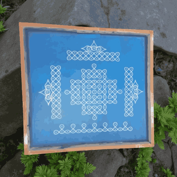 Rangly Jumbo  Kambi Kolam  Rangoli Stencil Wooden 24x24 Inches Pack of 1 piece