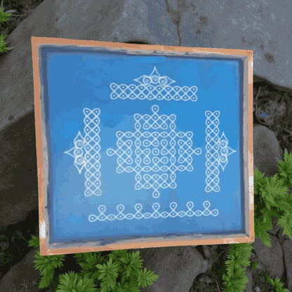 Rangly Jumbo  Kambi Kolam  Rangoli Stencil Wooden 24x24 Inches Pack of 1 piece