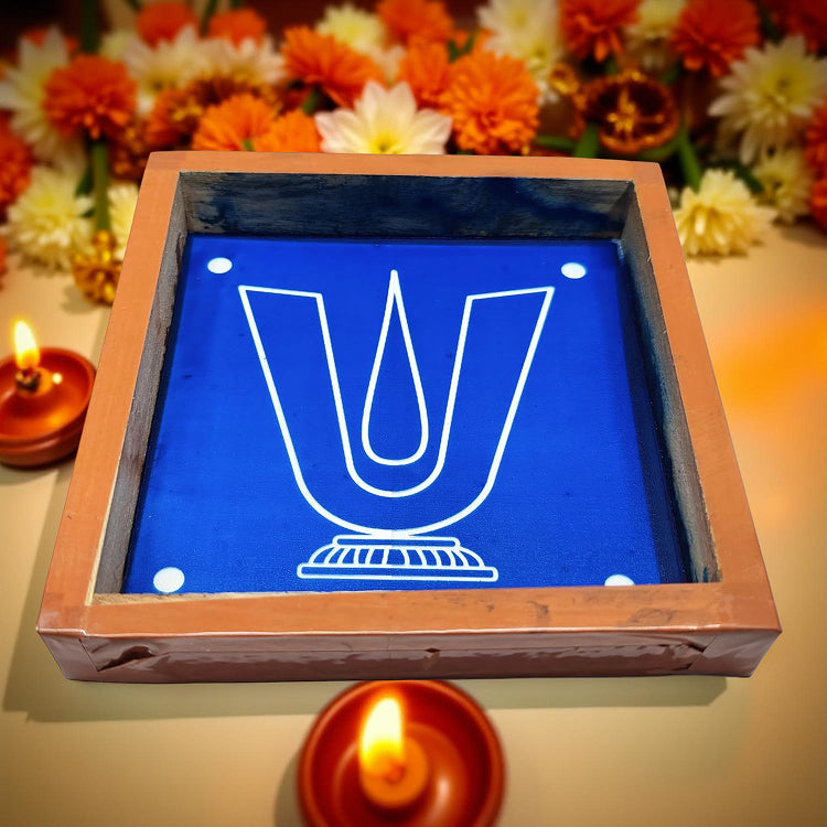 Rangly Vadakalai Namah  Rangoli Stencil Wooden 5x5 Inches  Pack of 1 Piece