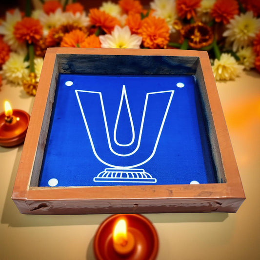 Rangly Vadakalai Namah  Rangoli Stencil Wooden 5x5 Inches  Pack of 1 Piece