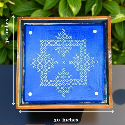 Rangly Jumbo Rangoli Sikku Kolam Stencil Wooden 30x30 Inches Pack of 1 piece