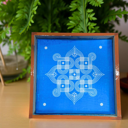 Rangly Padi Kolam Model 5  Rangoli Stencil Wooden  10x10 Inches  Pack of 1 Piece