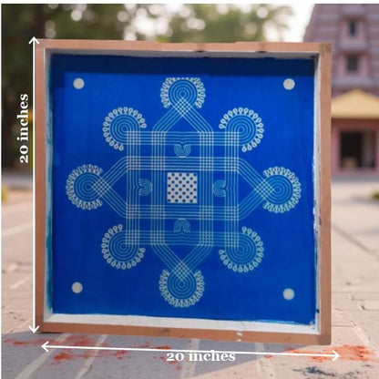 Rangly Jumbo Rangoli Design Stencil Wooden 20*20 Inches Pack of 1 piece