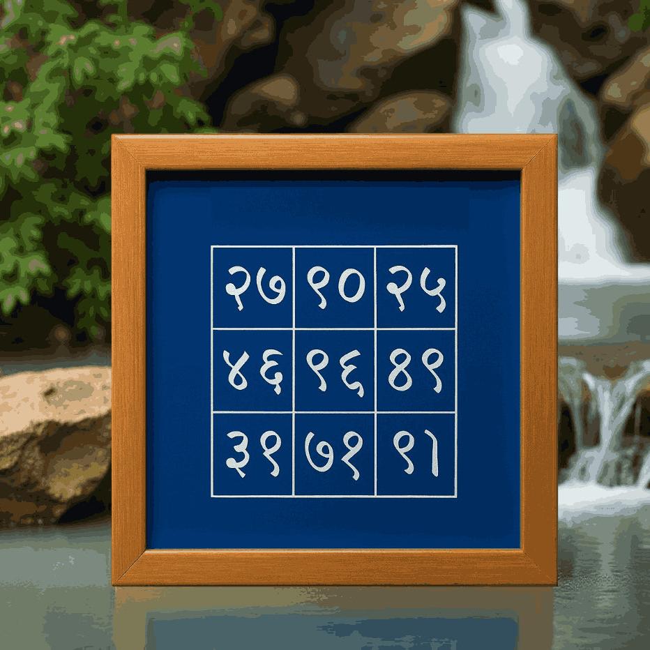 Rangly Numbers Symbols Rangoli Stencil Wooden 5*5 Inches Pack of 1 piece