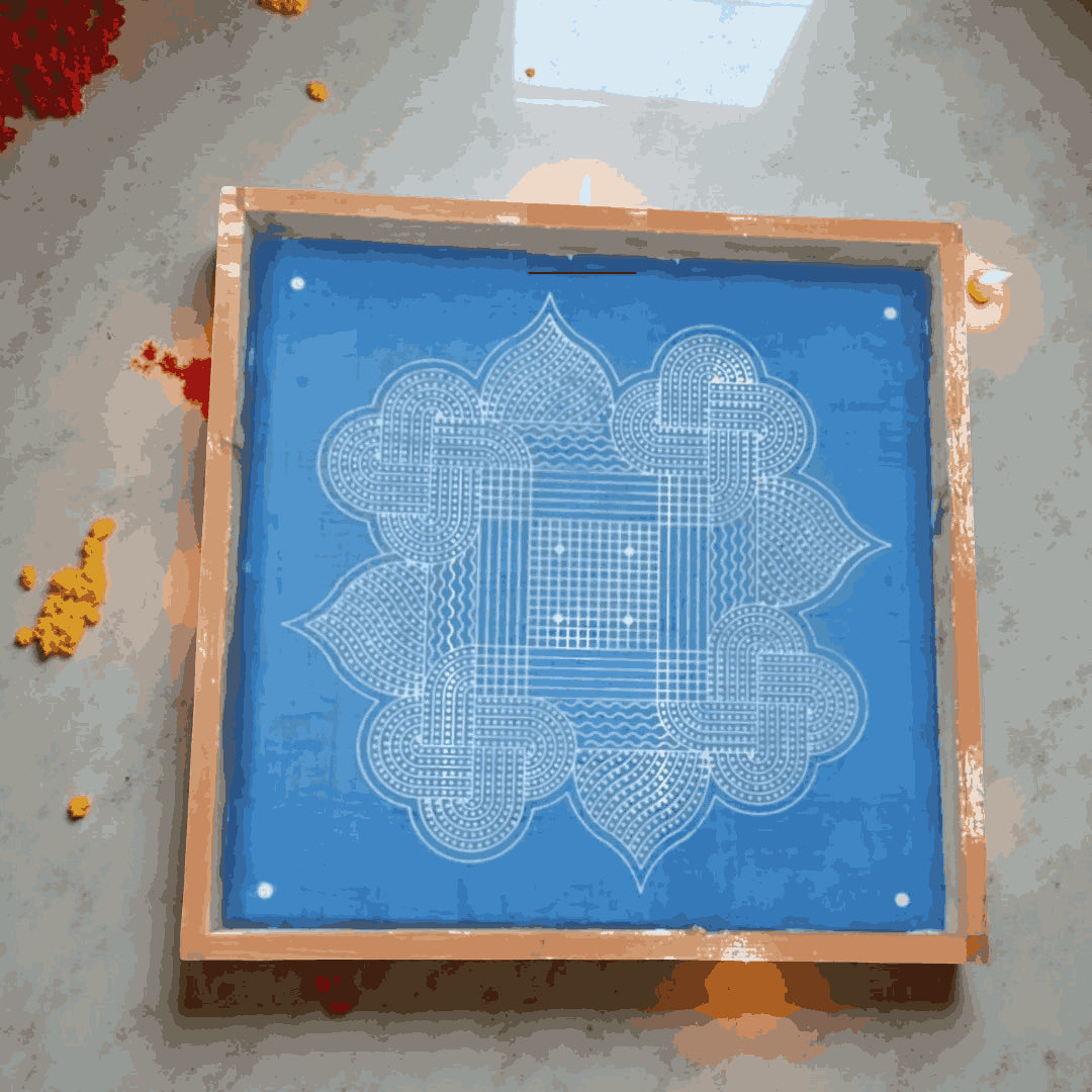 Rangly Jumbo   Rangoli Design Model 2 Stencil Wooden 24x24 Inches Pack of 1 piece