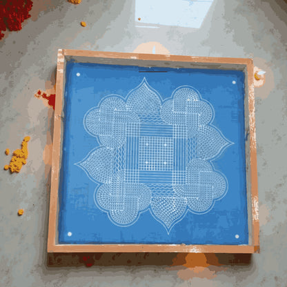 Rangly Jumbo   Rangoli Design Model 2 Stencil Wooden 24x24 Inches Pack of 1 piece