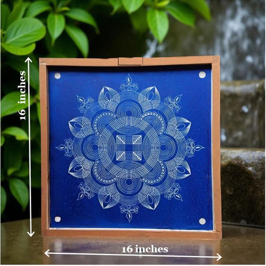Rangly Jumbo Diya Rangoli Stencil Wooden 16*16 Inches Pack of 1 piece
