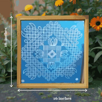 Rangly Jumbo Kambi Design Rangoli Stencil Wooden 16*16 Inches Pack of 1 piece