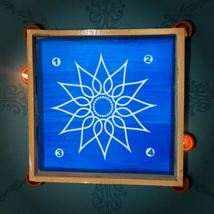 Rangly  Flower Padi Kolam Rangoli Stencil Wooden 5*5 Inches Pack of 1 piece