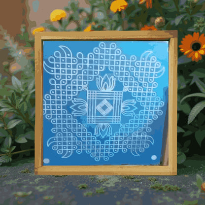 Rangly Jumbo Kambi Design Rangoli Stencil Wooden 16*16 Inches Pack of 1 piece