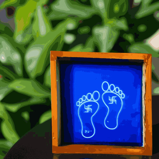 Rangly  Lakshmi Padham  Rangoli Stencil Wooden  5×5 Inches Pack of 1 piece