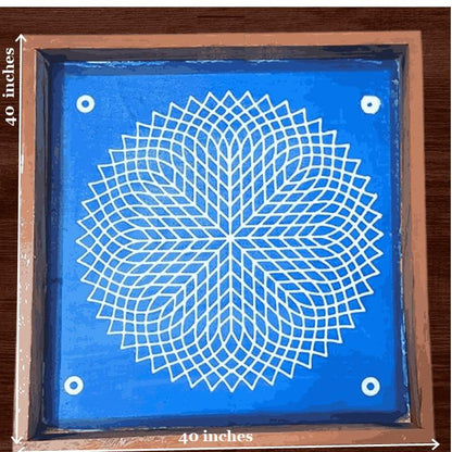 Rangly Jumbo   Rangoli Sahatradal Kamal Stencil Wooden 40x40 Inches Pack of 1 piece