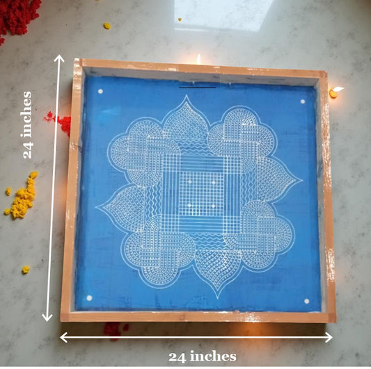 Rangly Jumbo   Rangoli Design Model 2 Stencil Wooden 24x24 Inches Pack of 1 piece