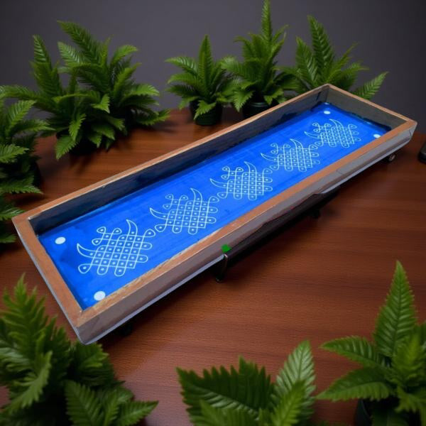 Rangly Kambi Kolam Model 1  Border Rangoli  Wooden 17x5 Inches  Pack of 1 Piece