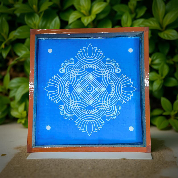 Rangly Padi Kolam Model 3  Rangoli Stencil Wooden  10x10 Inches  Pack of 1 Piece