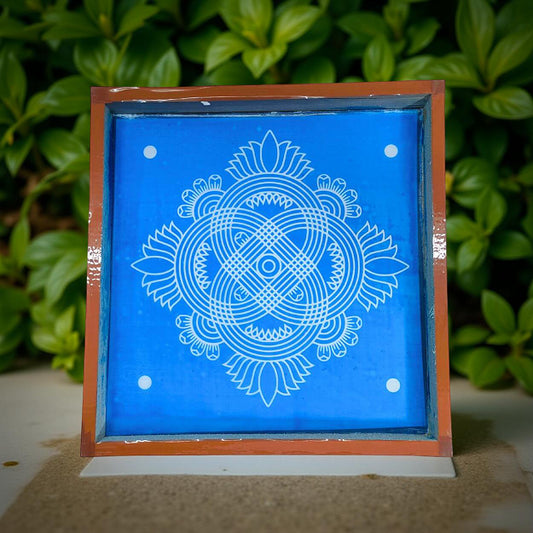 Rangly Padi Kolam Model 3  Rangoli Stencil Wooden  10x10 Inches  Pack of 1 Piece