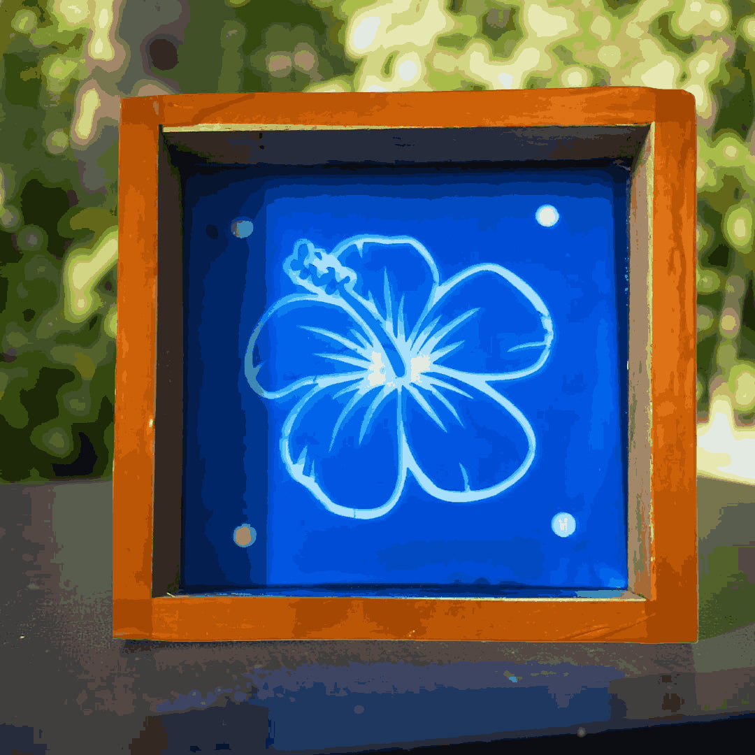 Rangly  Hibiscus Flower Rangoli Stencil Wooden 5*5 Inches Pack of 1 piece