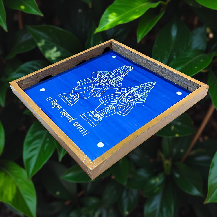 Rangly Vitthal Rukmini  Rangoli Stencil Wooden  10x10 Inches  Pack of 1 Piece