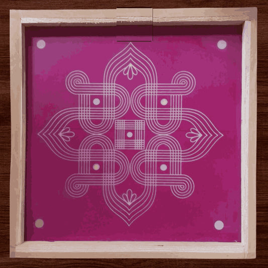 Rangly Jumbo Star Floral  Rangoli Stencil Wooden 20*20 Inches Pack of 1 piece