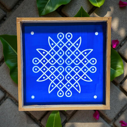 Rangly Kambi Kolam Model 6 Rangoli Stencil Wooden 10x10 Inches  Pack of 1 Piece